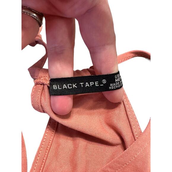 Black Tape Tank Top Mauve Tie in Back Size Small - Picture 3 of 7